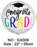 Folijski Balon 18" Congrats Grad! - Circle