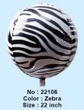 4d Folijski Balon 22" Zebra 1/1