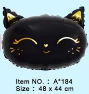 Folijski Balon 48x44 Cm Cat Head Black