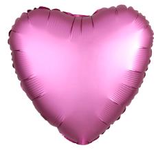 Folijski Balon Srce 18" Krom Roza 1/1