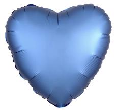 Folijski Balon Srce 18" Krom Plava 1/1