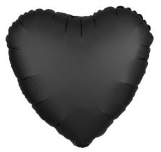 Folijski Balon Srce 18" Krom Crna 1/1