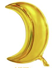 Folijski Balon Mjesec 28" Zlatna 1/1