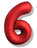 Folijski Balon Broj 40" Krom Crvena #6 1/1