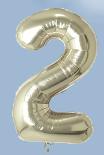 Folijski Balon Broj 40" Bijelo Zlatna #2 1/1