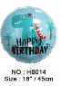 Folijski Balon 18" Happybirthday Dinosaur