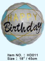 Folijski Balon 18" Happy Birthday / Boy