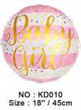 Folijski Balon 18" Baby Girl