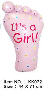 Folijski Balon 44x71 Cm Baby Girl Foot